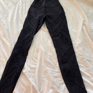 Black lululemon with mesh flower pattern